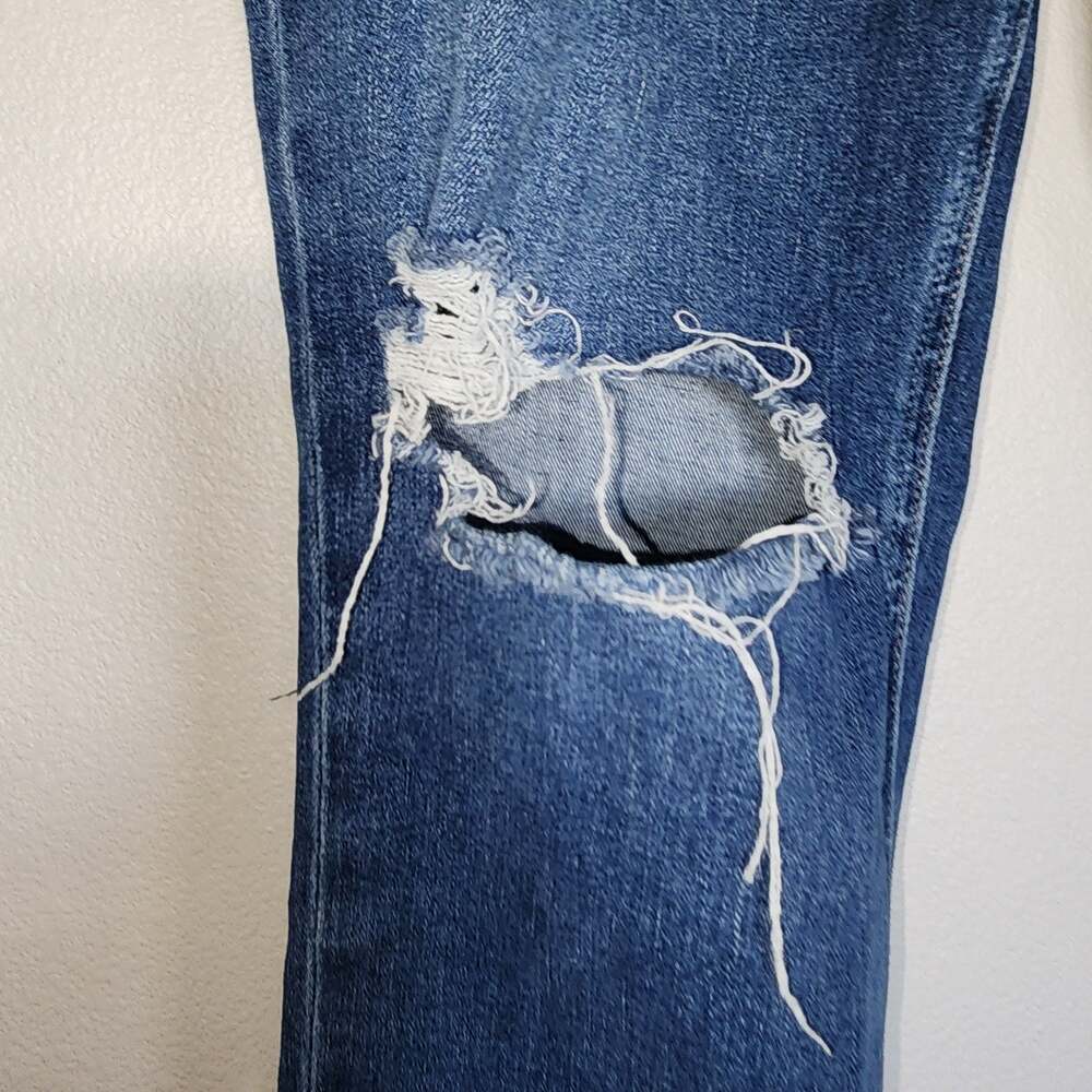 PAIGE Brigitte High Rise Slim Boyfriend Distressed Denim Jeans Size 30 - Picture 8 of 12